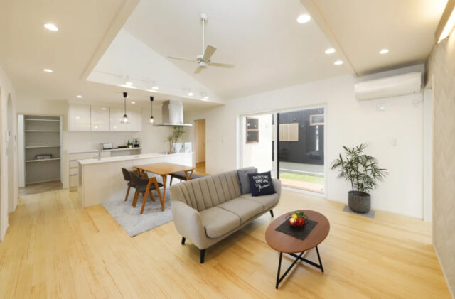 白基調のナチュラルモダンで開放感あふれる25坪の平屋 - センチュリーハウス - LDK