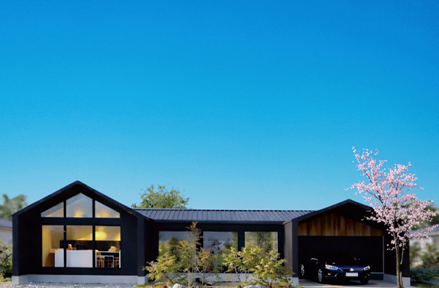 姶良ショールーム「愛車を眺める掘り下げリビングと中庭が繋がるショールーム」(姶良市) - チェックハウスプラス