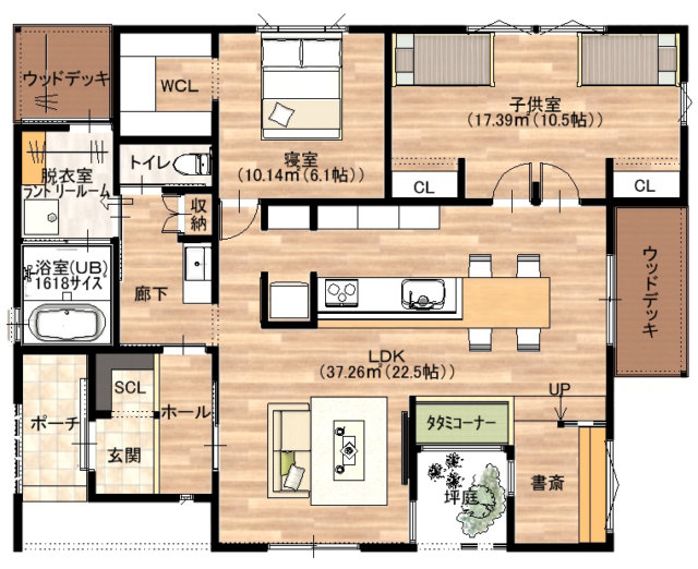 モデルハウス和楽木の間取図