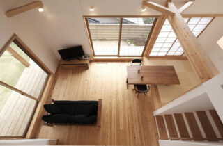 木造軸組の家族三人が楽しく暮らせる2階建て「武岡の家」 リンクプラン