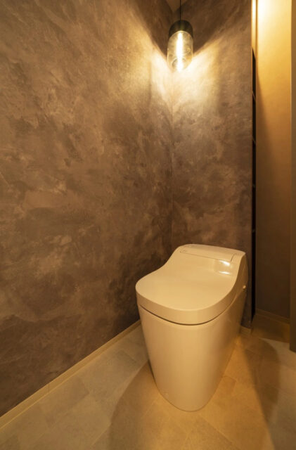 吹き抜けとヌックがある大空間と家事ラク動線を両立した趣味を愉しむ2階建て - MBCハウス - トイレ