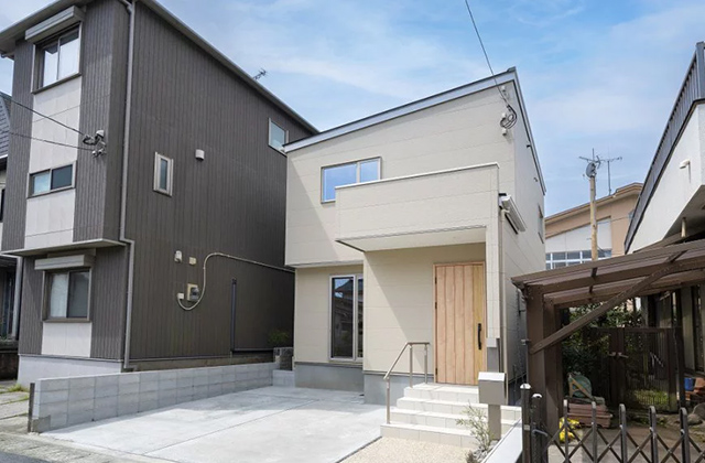 外観 -【Mセレージュ】田上分譲モデルハウス「ナチュラルモダンな 3LDK 2階建て規格型住宅」(鹿児島市) - MBCハウス