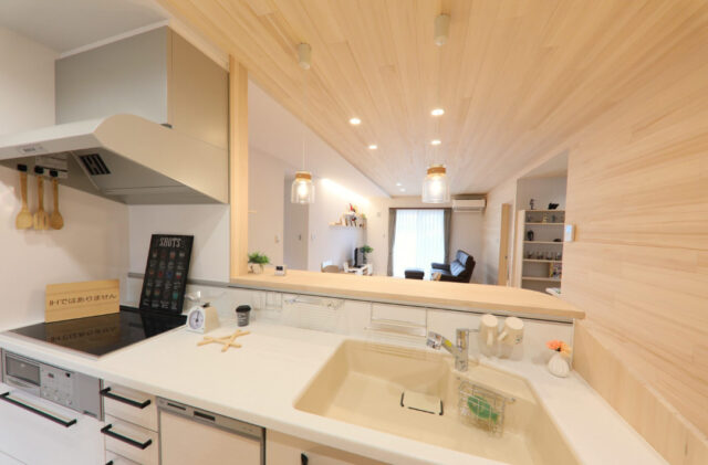 全建具もみの木仕様のコンパクトな家事動線で叶える共働き夫婦の平屋 - もみの木ハウス・かごしま - キッチン