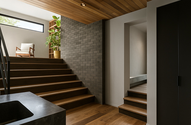 スキップフロア - 鹿屋店モデルハウス「スキップフロア・ヌック・蔵収納を備えた上質なモダン邸宅」(鹿屋市) - NEOデザインホーム