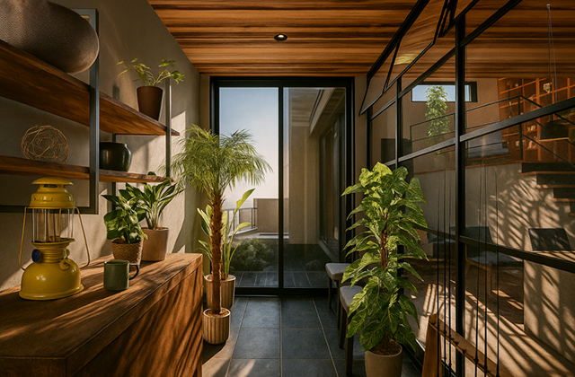 ヌック - 鹿屋店モデルハウス「スキップフロア・ヌック・蔵収納を備えた上質なモダン邸宅」(鹿屋市) - NEOデザインホーム