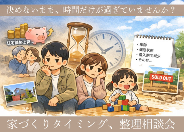 鹿児島市城山町・霧島市隼人町にて「家づくりのタイミング整理相談会」を開催【3/19-23】