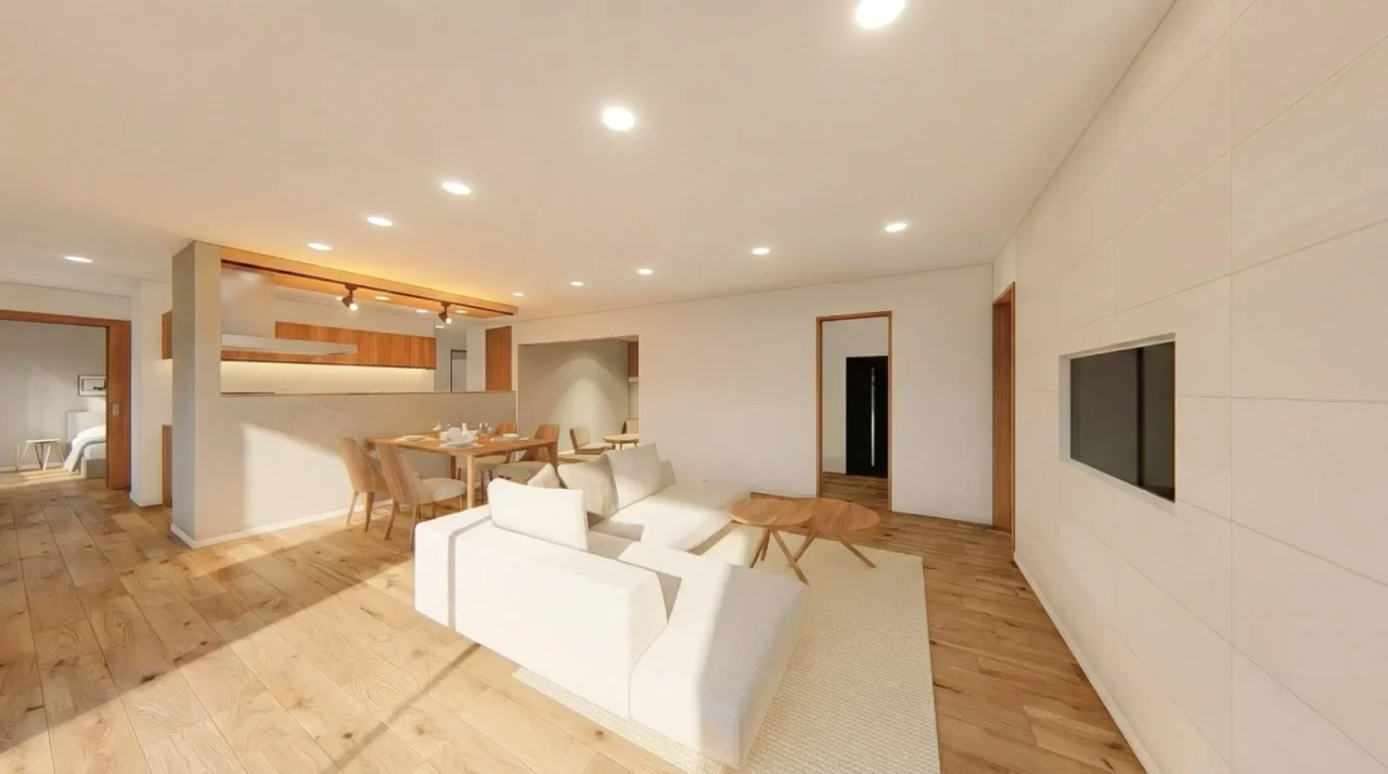 日置市伊集院町にて「26帖LDK・つながる家事動線・ただいま手洗いも完備！廊下ゼロ！生活感ゼロ！収納上手な38坪平屋」の完成見学会【2/28,3/1】