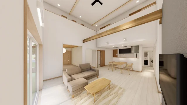 南さつま市加世田村原にて「24帖LDK・1階主寝室・ファミリーロッカー完備！家族が縦につながる♪スキップフロアがある51坪2階建て」の完成見学会【4/11,12】