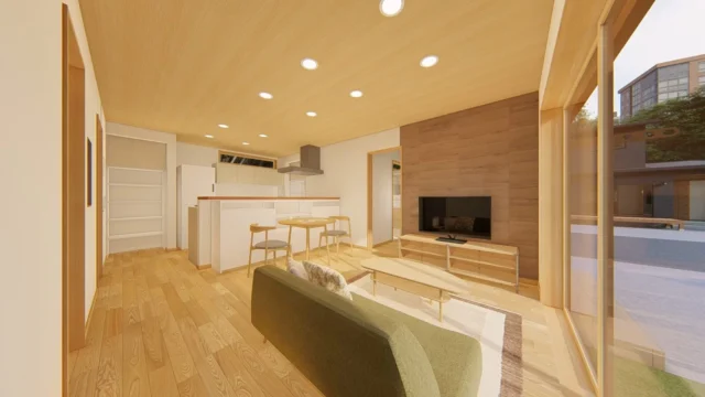 姶良市東餅田にて「木目天井のLDKとコンパクトな動線で快適！二人暮らしにちょうどいい♪18坪平屋」の完成見学会【7/11,12】
