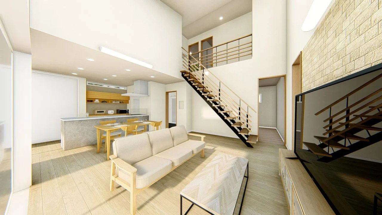 姶良市東餅田にて「吹き抜けリビング・家事ラク回遊動線・小屋裏部屋も完備！家族がいつも心地よくつながる♪34坪2階建て」の完成見学会【2/7,8】