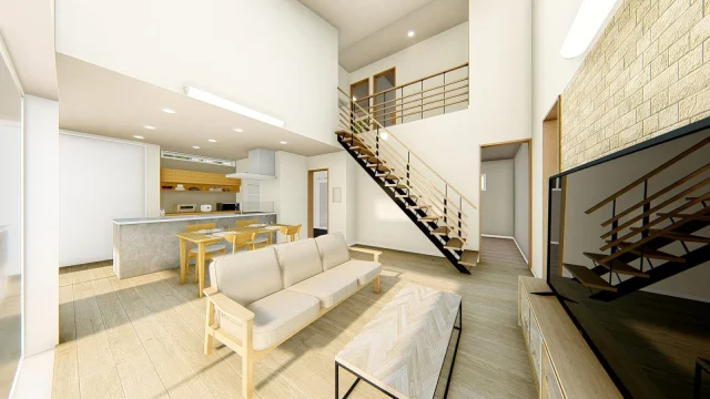 姶良市東餅田にて「吹き抜けリビング・家事ラク回遊動線・小屋裏部屋も完備!家族がいつも心地よくつながる♪34坪2階建て」の完成見学会【2/7,8】