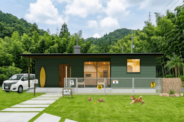 さつま町船木にて「竹林の静寂に溶け込む「遊び心」に溢れた平屋の家」の完成見学会【3/28,29】