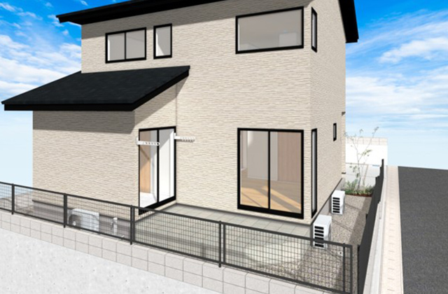 タイルテラス - 吉野東No.2モデルハウス「桜島を望む吹抜リビングとタイルテラスの2階建て」(鹿児島市) - ヤマサハウス