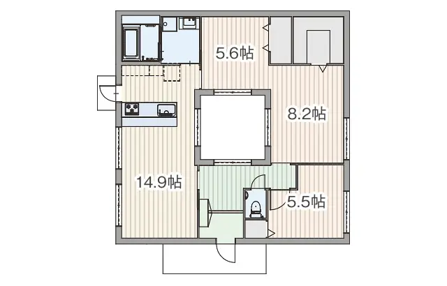 ロの字型の平屋 地震 火災に強いrc造モデルハウス C Type 姶良市 注文住宅を鹿児島で建てる カゴスマ