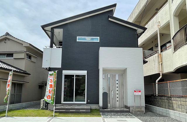 外観 - とまりの - 和田3丁目モデルハウス「コンパクトで住みやすと快適な暮らしを徹底的に追求した家」(鹿児島市)